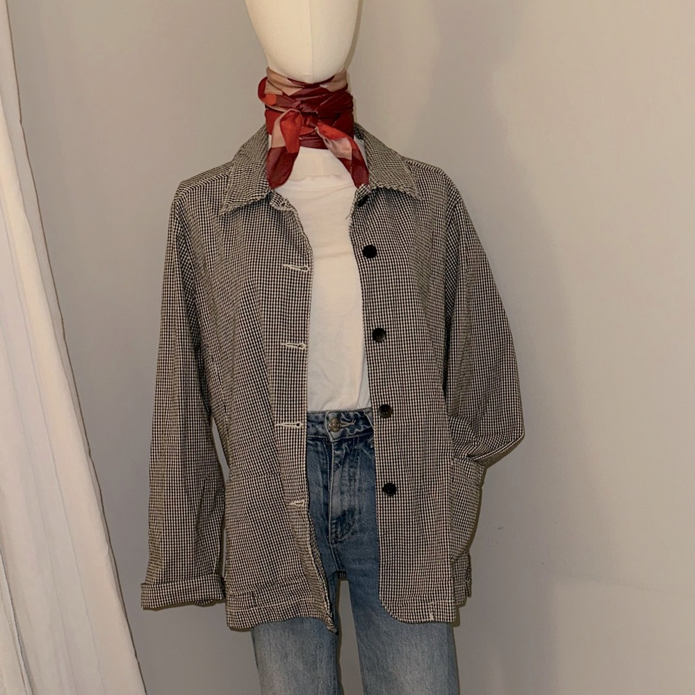 Vintage black and white chore jacket